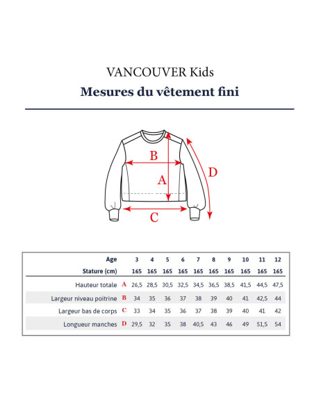 Vancouver Kinder-Kurzes Sweatshirt-Muster - Ikatee