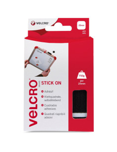 VELCRO® Marken selbstklebende Klettquadrate 25mm x 24 schwarz