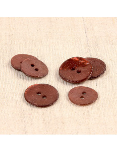 Glitzer-Perlmuttknopf - Kupfer