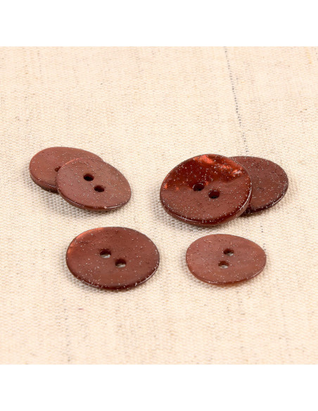 Glitzer-Perlmuttknopf - Kupfer
