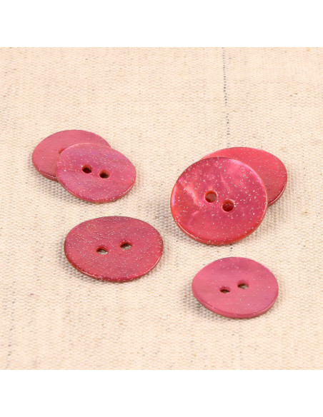 Glitzer-Perlmuttknopf - Fuchsia