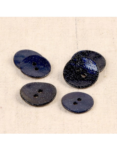 Glitzer-Perlmuttknopf - Marineblau