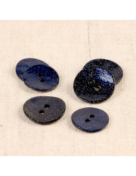 Glitzer-Perlmuttknopf - Marineblau