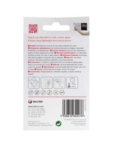 VELCRO® Marken selbstklebende Klettpunkte 16mm x 16 weiß