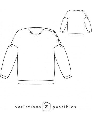 Sweatshirt-Schnittmuster, Pullover Horizon - Atelier Scämmit