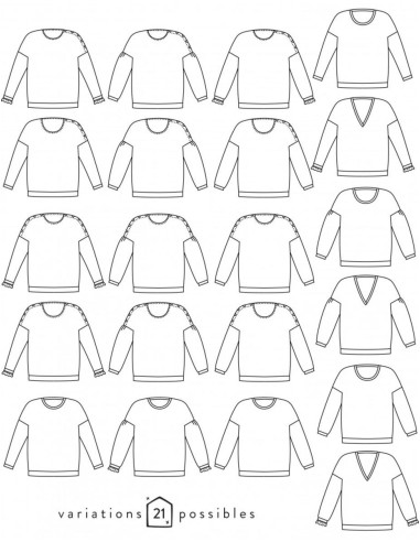 Sweatshirt-Schnittmuster, Pullover Horizon - Atelier Scämmit
