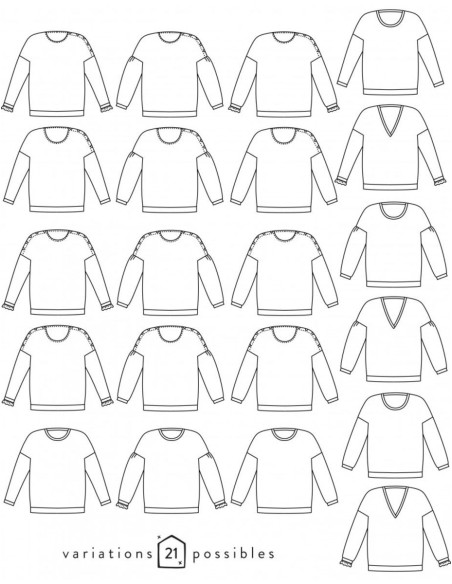 Sweatshirt-Schnittmuster, Pullover Horizon - Atelier Scämmit