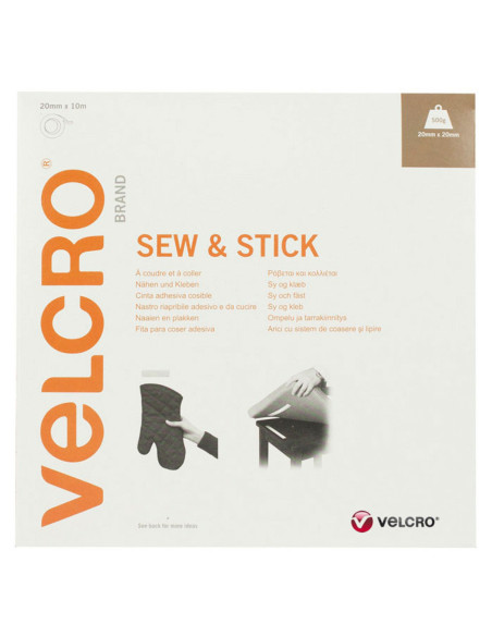 VELCRO® Marken-Klettband gemischt (selbstklebend und zum Nähen) 20mm X 10M schwarz