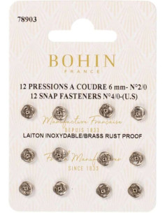 Nähdruckknöpfe 6 mm Bohin - Silber