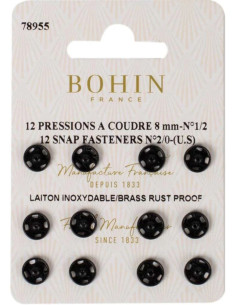 Nähdruckknöpfe 8 mm Bohin - Schwarz