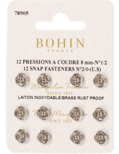 Nähdruckknöpfe 8 mm Bohin - Silber