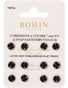 Nähdruckknöpfe 7 mm Bohin - Schwarz