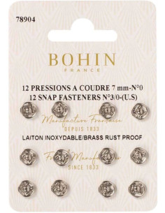 Nähdruckknöpfe 7 mm Bohin - Silber