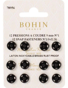 Nähdruckknöpfe 9 mm Bohin - Schwarz