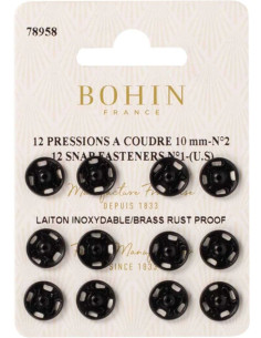 Nähdruckknöpfe 10 mm Bohin - Schwarz