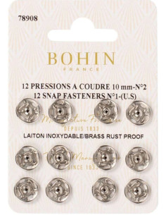 Nähdruckknöpfe 10 mm Bohin - Silber