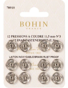 Nähdruckknöpfe 11,5 mm Bohin - Silber