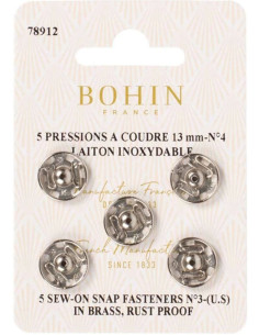 Nähdruckknöpfe 13 mm Bohin - Silber