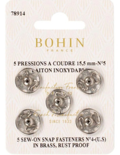 Nähdruckknöpfe 15,5 mm Bohin - Silber