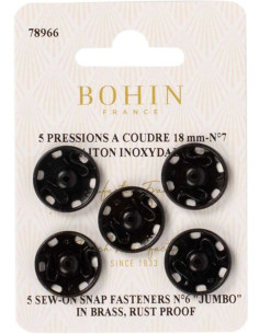 Nähdruckknöpfe 18 mm Bohin - Schwarz