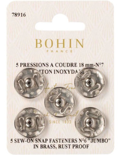 Nähdruckknöpfe 18 mm Bohin - Silber