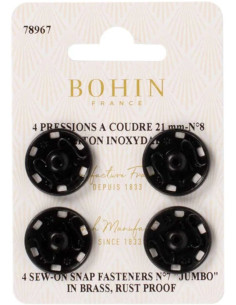 Nähdruckknöpfe 21 mm Bohin - Schwarz