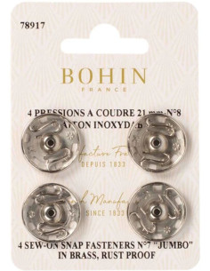 Nähdruckknöpfe 21 mm Bohin - Silber