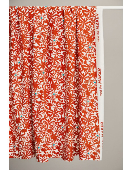 Viskose-Crêpestoff Flowery - Orange