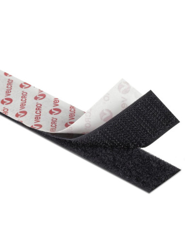 VELCRO® Marken-Klettband gemischt (selbstklebend und zum Nähen) 20mm X 1M schwarz