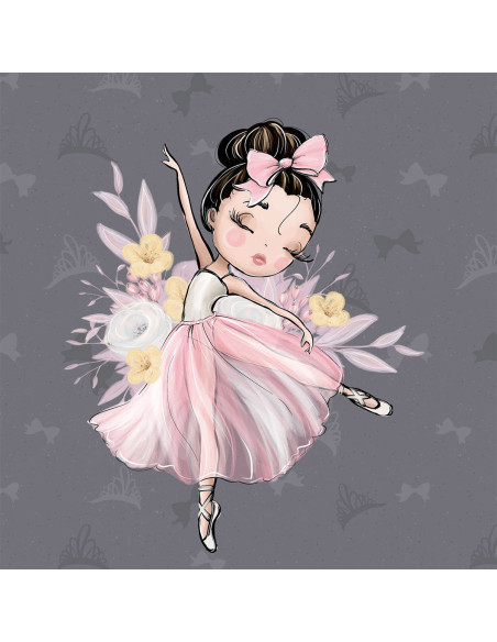 Leichter Sweatstoff-Panel 40 cm x 50 cm - Ballerina