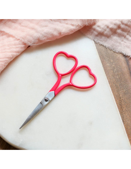Stickschere Herz 9 cm - Lise Tailor - Neonrosa