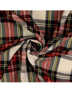 Schottisches Tartan-Gewebe - Rot und Ecru 2