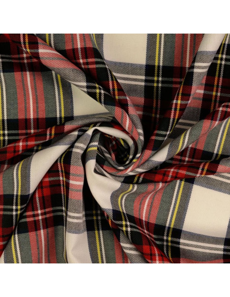 Schottisches Tartan-Gewebe - Rot und Ecru