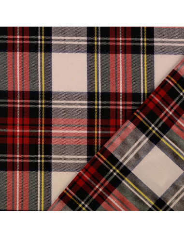 Schottisches Tartan-Gewebe - Rot und Ecru