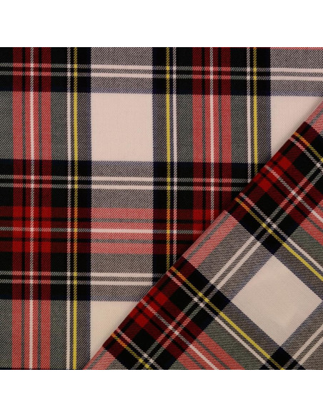Schottisches Tartan-Gewebe - Rot und Ecru