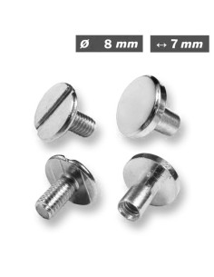 25 Sätze Chicago-Schrauben 8 mm x 7 mm - Silber