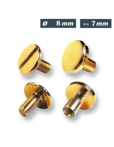 25 Sätze Chicago-Schrauben 8 mm x 7 mm - Gold