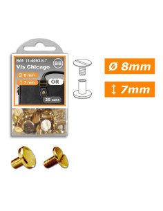 25 Sätze Chicago-Schrauben 8 mm x 7 mm - Gold 2