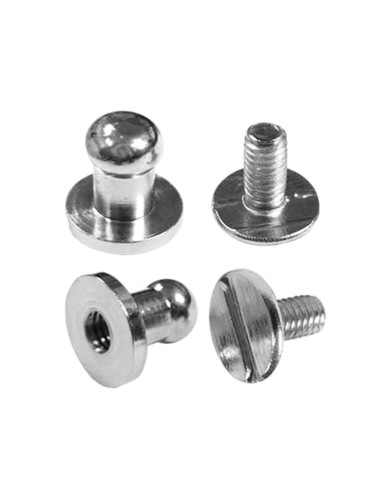 4 Sätze Schraubkragenknöpfe - Silber