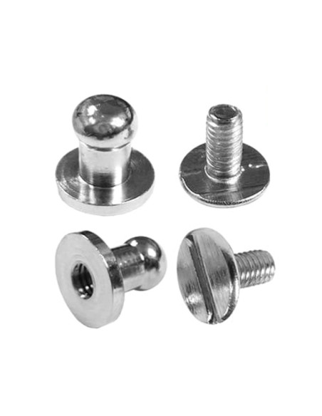 4 Sätze Schraubkragenknöpfe - Silber