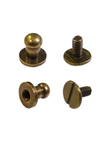 4 Sätze Schraubkragenknöpfe - Bronze