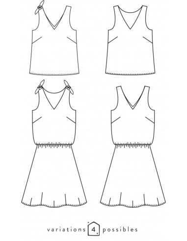Tanktop- oder schlichtes Kleidmuster Talisman - Atelier Scämmit