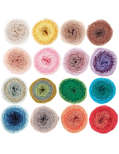 Set mit 16 Ricorumi Spin Spin Baumwollknäueln