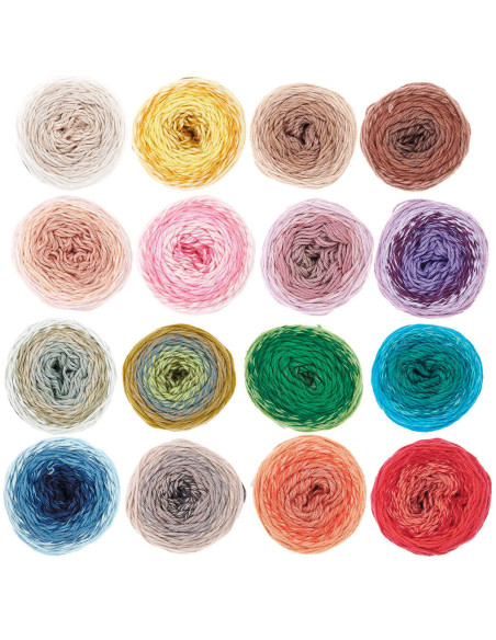 Set mit 16 Ricorumi Spin Spin Baumwollknäueln