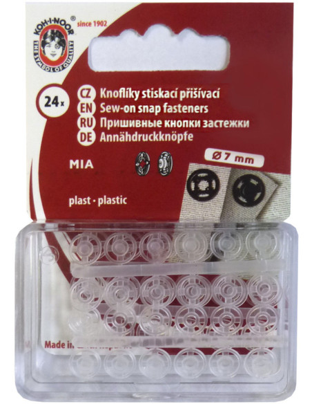 Transparente Druckknöpfe aus Kunststoff 7 mm