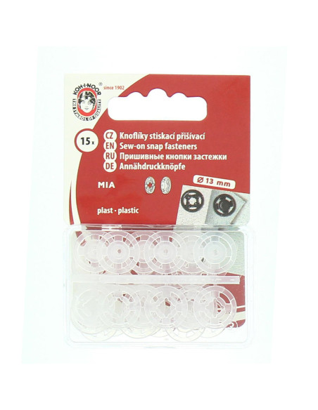 Transparente Druckknöpfe aus Kunststoff 13 mm