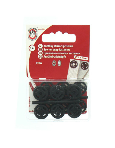 Schwarze Druckknöpfe aus Kunststoff 13 mm