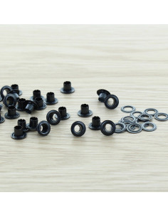 Beutel mit 100 Ösen mit Unterlegscheiben 4 mm - Schwarz