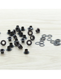 Beutel mit 100 Ösen mit Unterlegscheiben 4 mm - Kupfer