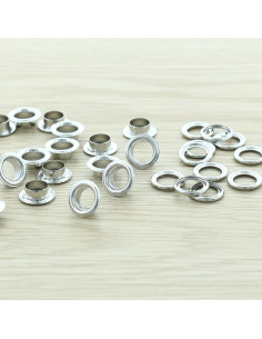 Beutel mit 100 Ösen mit Unterlegscheiben 8 mm - Silber